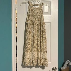 Mini halter dress.  Flower print.  Like new, only worn a few times.  Super cute!